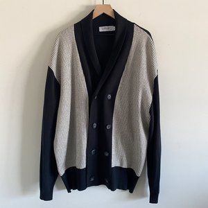 Shawl Collar Four-Button Double-Breasted Cardigan